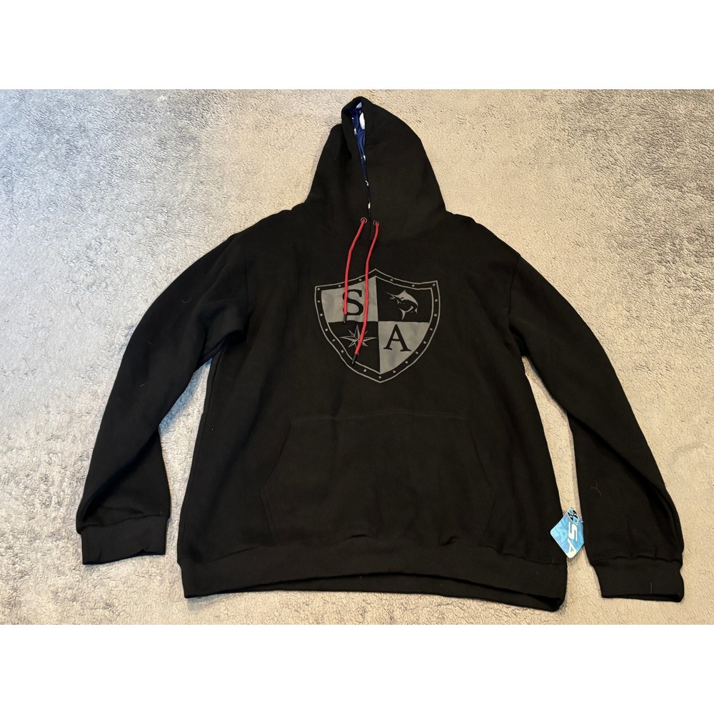SA Company Mens Black Shield Marlin Graphic Hoodie Hood 3XL NWT RUNS SMALL